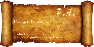 Palya Albert névjegykártya